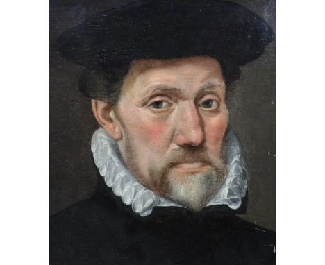 17th century Flemish School Head study of a gentlemanoil on panel23 x 20cm***CONDITION REPORT***Oil on an oak panel, looks to