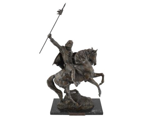 Bernard Winskill (d.1980), a large Royal Worcester foundry bronze equestrian group ‘William the Conqueror’, on a rectangular 