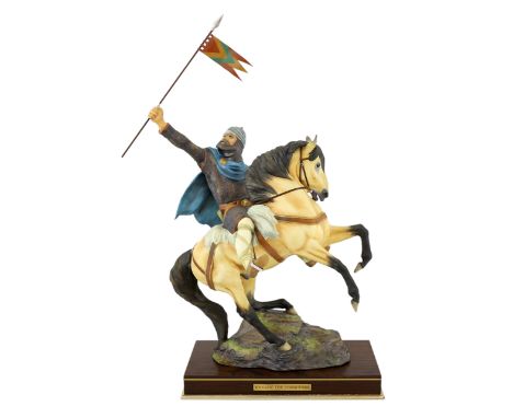 Bernard Winskill (d.1980), a Royal Worcester porcelain model of William the Conqueror on horseback, raising aloft a battle pe