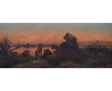 William Strutt (English, 1825-1915) 'L'abreuvoir' - The Watering Placeoil on canvassigned66 x 161cm***CONDITION REPORT***Oil 
