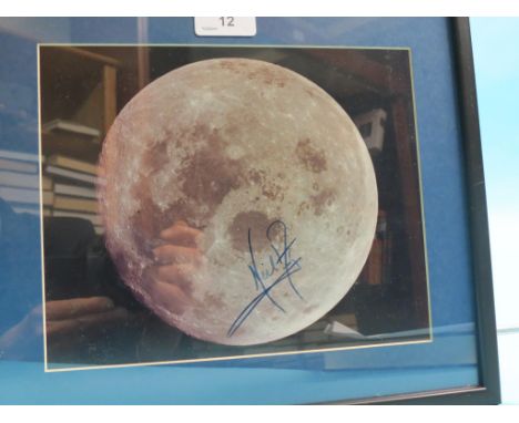 Neil Armstrong (1930-2012) - autographed photograph of the moon.   First person to walk on the moon, Apollo 11, 1969