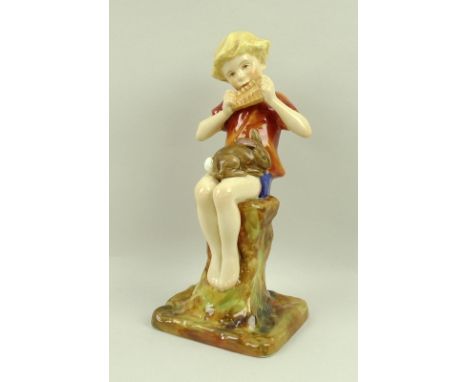 A Royal Worcester figurine 'Peter Pan', modelled by F Gertner, shape number 3011, in red colourway, puce printed mark and scr