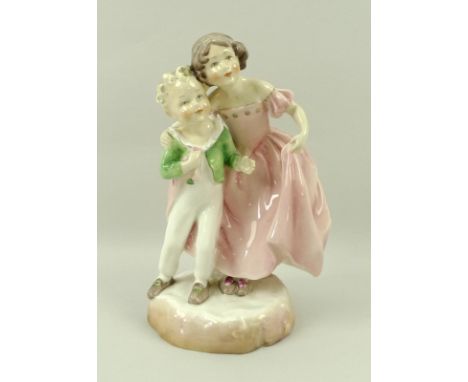 A Royal Worcester figurine 'Sister', modelled by F G Doughty, shape number 3149, puce printed mark and script title to the ba