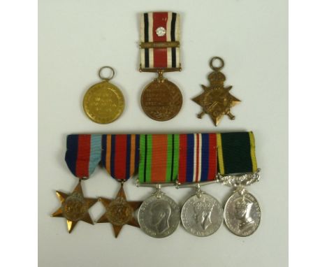 A group of WWI and WWII medals, comprising Victory and 1914-15 Star to Pte. W. F. Hardiman K.R. RIF. C., A-2777, and 1939-45 