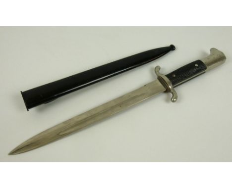 A German fireman's dagger and scabbard, Puma, Solingen, blade length 25cm and overall length 40cm.