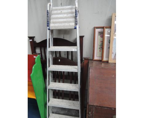 A set of aluminium step ladders