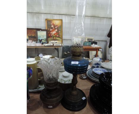 Two vintage oil lamps 
