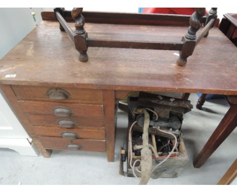 A vintage oak office desk