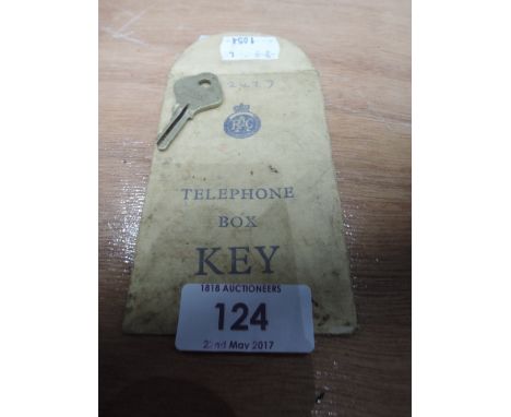 A vintage RAC telephone box key in original envelope