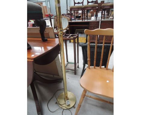 A late 20th Century brass standard lamp