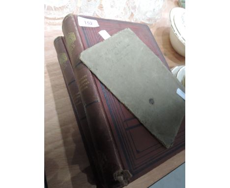 Three vintage volumes 'The works of Dickens' and 'Johnstones threepenny Atlas'