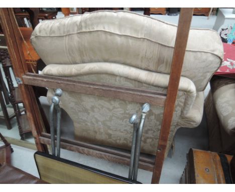 A vintage wooden clothes maid and trolley table