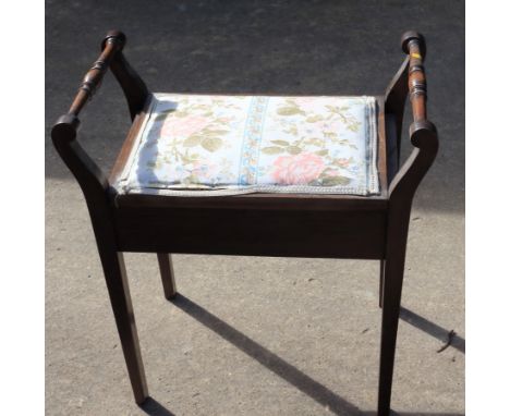 An Edwardian drop-end settee, on cabriole supports, 62" wide, an Edwardian satinwood walnut hall wardrobe enclosed mirror pan