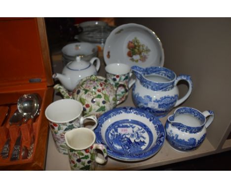 A selection of ceramics including  Spode and Herron Cross pottery