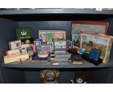 A selection of vintage Playing Cards including Kelloggs Frosties, Coronation Street etc, Jigsaws and Dominoes