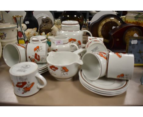 A part tea service by Royal Doulton Lambethware in the fieldflower design