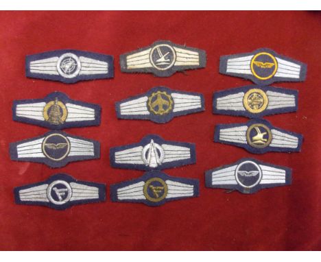 German Air Force Qualification Embroidered Cloth Patch Badges (12) in Silver and Gold Grades