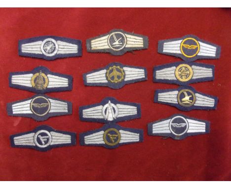 German Air Force Qualification Embroidered Cloth Patch Badges (12) in Silver and Gold Grades