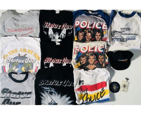 POP/ROCK TOUR CLOTHING. 13 pieces of band/tour clothing to include: Dire Straits American Concert Debut long sleeved t-shirt,