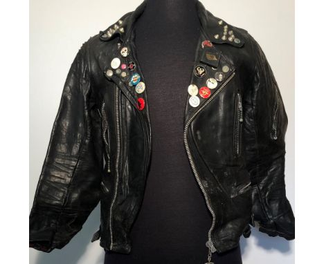 PUNK ERA FASHION - LEATHER JACKET. An original, unlabelled, studded leather jacket likely circa late 1970s/early 1980s and ad