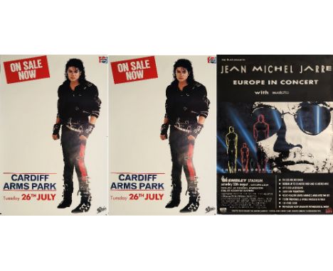 MICHAEL JACKSON/JEAN MICHEL JARRE POSTERS. To include two original Michael Jackson 'Bad' world tour posters promoting his 198