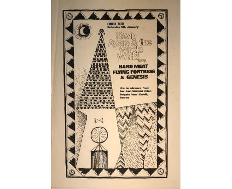 GENESIS AND QUEEN AT EWELL TECH. An original poster for a 9th Jan 1971 concert at Ewell Tech, Surrey. Listed on the lineup ar