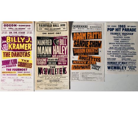 1963-1965 HANDBILLS - ROCK AND ROLL. Four original, well kept handbills for concerts circa 1964/65 to include: Manfred Mann/B