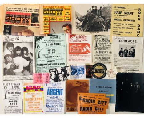 1960s - 1980s FLYERS/TICKETS ETC. Collection of concert memorabilia to include assorted flyers (for Fairport Convention, Arge