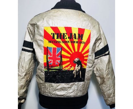 THE JAM SETTING SONS 1979 JACKET. An original 'biker' style jacket issued for the Jam's 1979 'Setting Sons' tour. Embroidered