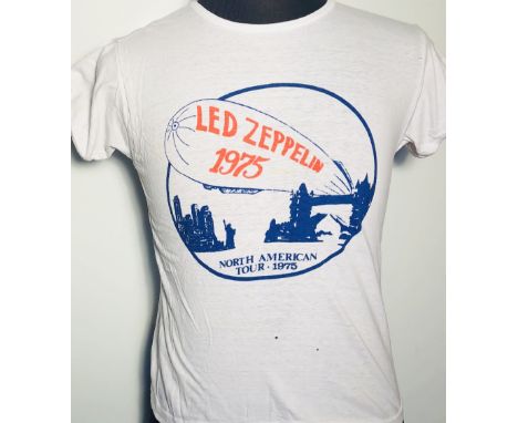 LED ZEPPELIN 1975 T-SHIRT. An original t-shirt for the Led Zeppelin 1975 North American Tour. 'Rose' made in China labels. Si