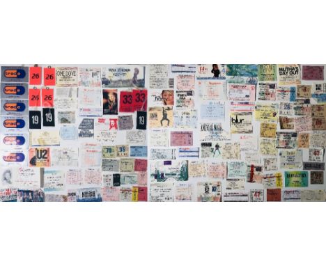 ROCK AND POP TICKETS AND PASSES. Approx 100 assorted ticket stubs, also to include a number of laminated stage passes.