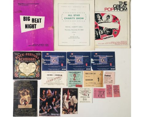 RARE 1960S PROGRAMMES AND TICKETS. Excellent bundle of programmes and tickets to include: Big Beat Night at RAH 1964 with sig