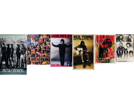 CLASSIC ROCK 70S POSTERS. Six classic rock posters to include artists/titles: Lou Reed New York (23x35"), Neil Young Ragged B