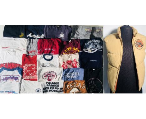 TOUR CLOTHING - LIGHTING/SOUND EQUIPMENT COMPANIES. 23 assorted pieces of clothing, mostly t-shirts, though also to include a