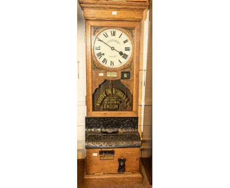 A good late Victorian National Time Recorder Co Ltd, Blackfriars, Londonindustrial time recorder clocking in clock  in restor