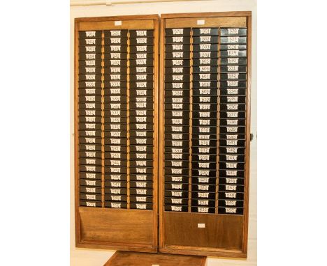 *** RE OFFER JULY £20-30***
Industrial clocking-in-clock card rack for 150 employees in an oak folding case.
Fully restored (