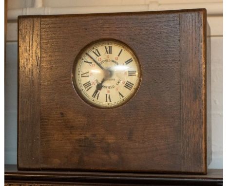 A small GLEDHILL BROOK Huddersfield England. Unrestored desk top industrial time recorder / clocking-in clock by. Contained i