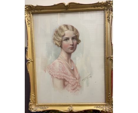 W Hill Thomson R.M.S.Head and shoulders portrait of a ladyWatercolourSigned44 x34cm