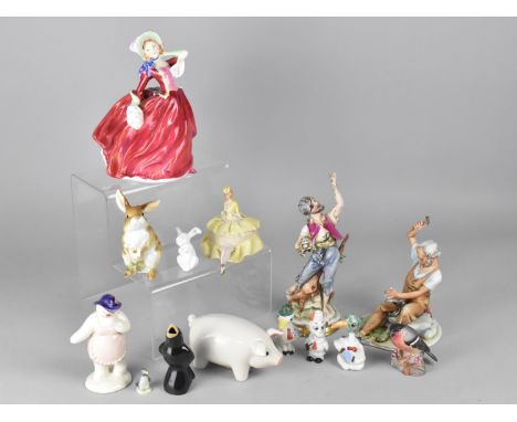 A Collection of Various Ceramic Figural, Animal and Bird Ornaments to Include Royal Doulton Autumn Breeze, Royal Doulton Lady