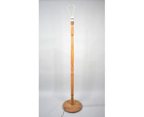 A 1970's Modern Turned Wooden Standard Lamp 