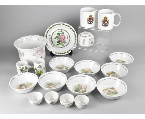 A Collection of Various Ceramics to Comprise Eight Wedgwood Peter Rabbit Bowls, Four Egg Cups, Money Bank, Ralph Lauren Mugs,