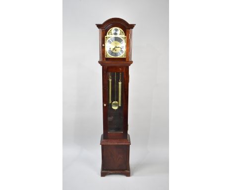 A Modern Westminster Chime Mantel Clock with Glazed Pendulum Door 