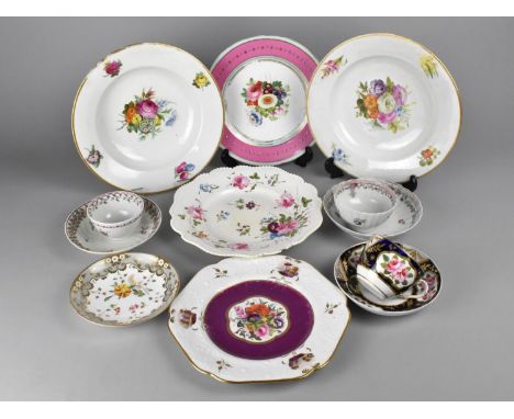 A Collection of Various Late 18th and 19th Century English China to Comprise Two 18th Century Derby Porcelain Floral Decorate