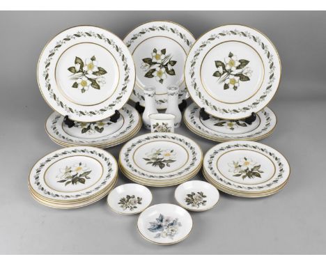 A Collection of Royal Worcester to Comprise Set of Eight Large 'Bernina' Pattern Dinner Plates Together with Ten Small Plate,