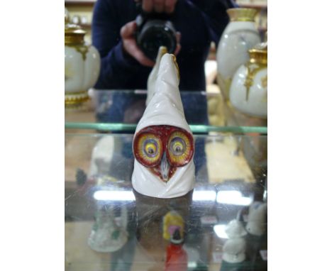 A Royal Worcester candle snuffer figure of 'Owl', circa 1908, 8cm high. 