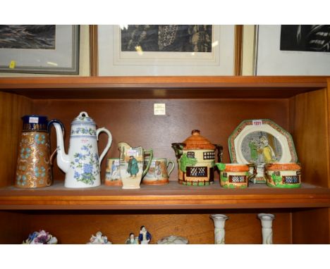 A small quantity of Royal Doulton Dickensware; together with a Beswick cottage teaset; a Royal Worcester coffee pot and cover
