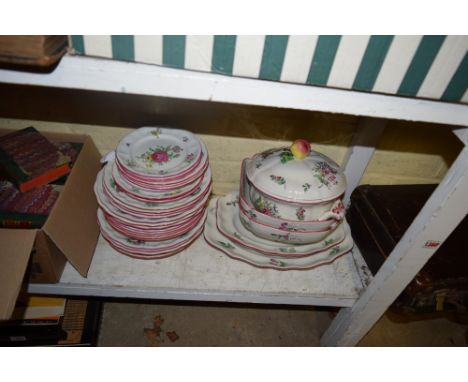 A composition French and English dinner service, some stamped Copeland Spode 'Marlborough'.