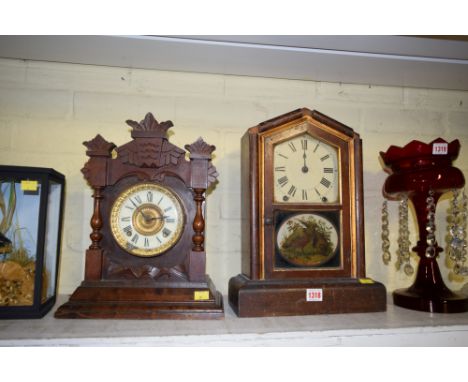 A Seth Thomas mantel clock; together with another Continental mantel clock. 