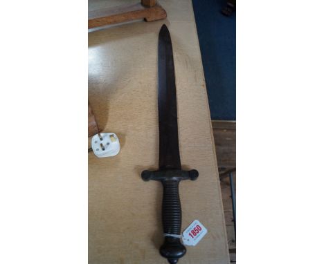 A 19th century French bronze handled bandsman's sword, the blade inscribed 'Talabot, FS 1832, Paris', the hilt numbered 1307,