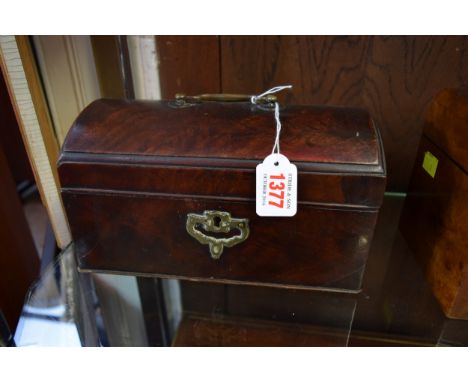 A George III mahogany dome top tea caddy, with void interior, 24cm wide. 